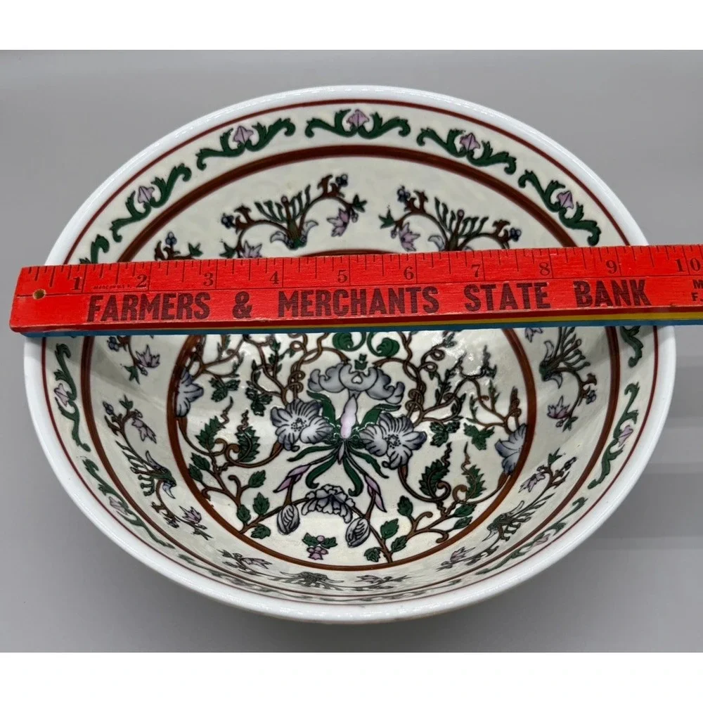 Vintage Tongzhi Style Chinese Porcelain Bowl Hand Painted Floral Decorative Dish